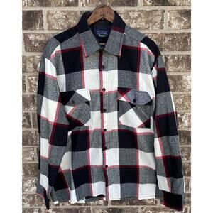 Vintage Backpacker Sportswear Plaid Long Sleeve Flannel Shirt Mens Size LG EUC